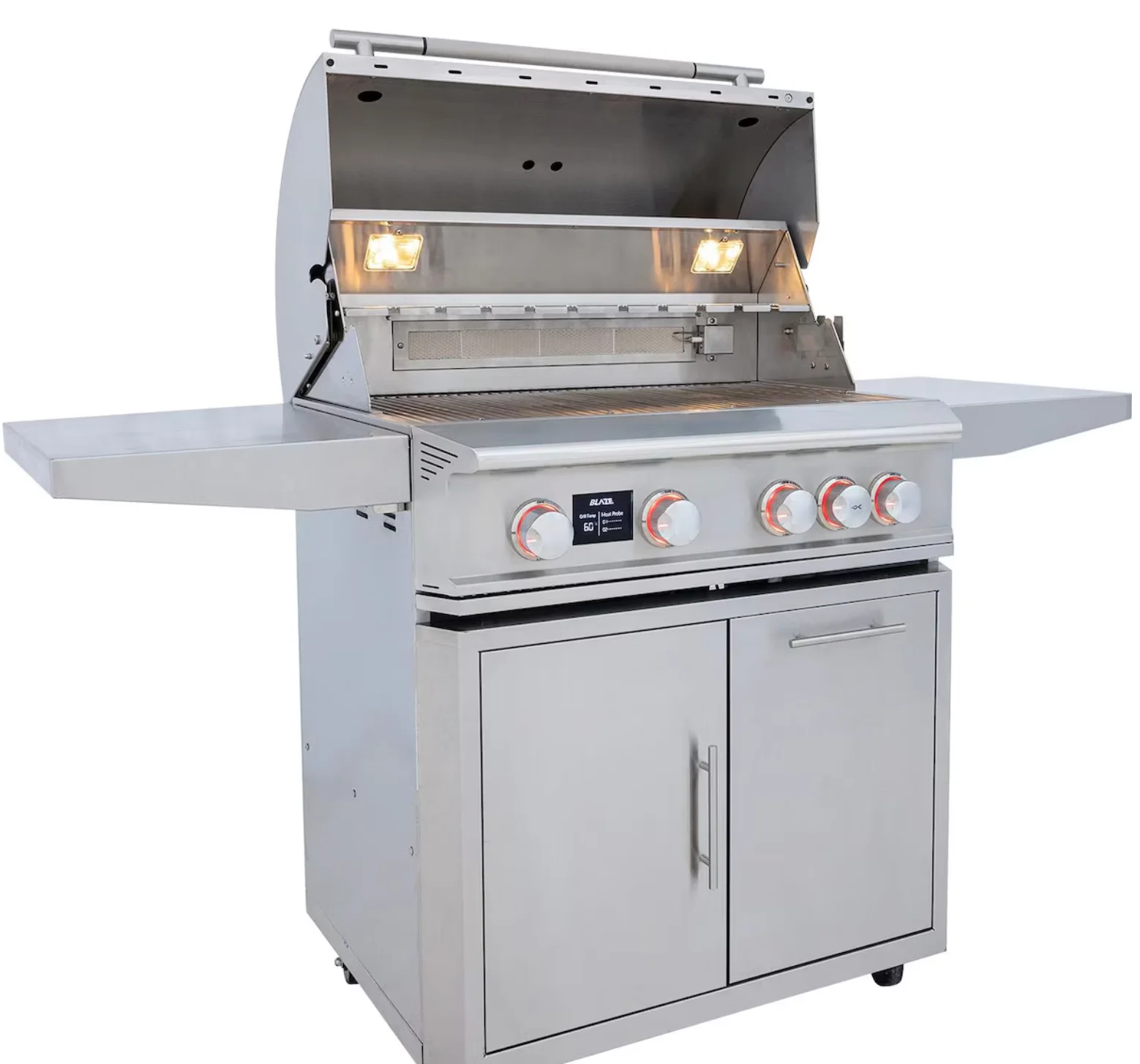 Blaze LTE PRO 32-Inch 4-Burner Propane Gas Grill w/ Digital Temperature Screen & Rear Infrared Burner- BLZ-4LTEPRO-LP + BLZ-4LTEPRO-CART-LTSC