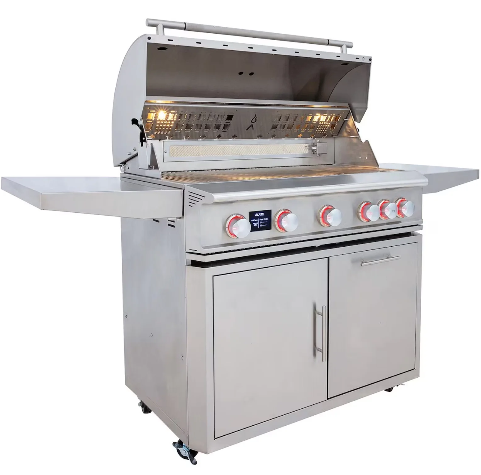 Blaze LTE PRO 40-Inch 5-Burner Propane Gas Grill w/ Digital Temperature Screen & Rear Infrared Burner- BLZ-5LTEPRO-LP + BLZ-5LTEPRO-CART-LTSC