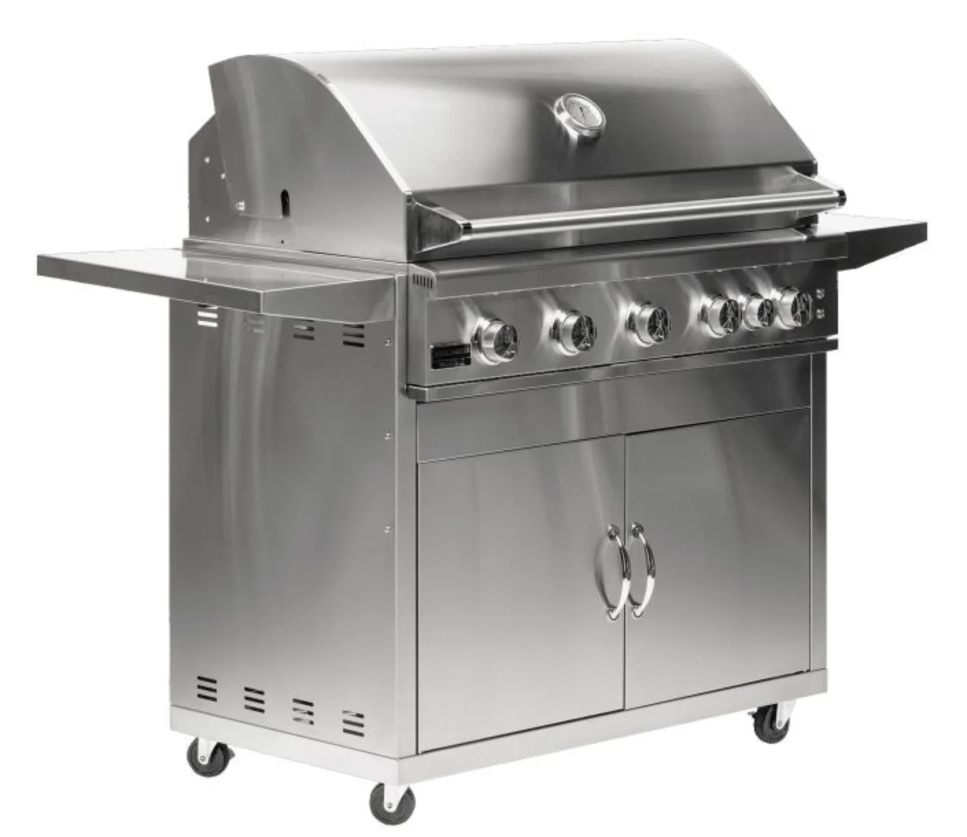 Broilmaster B-Series Deluxe 40-Inch Stainless Steel Freestanding Propane Gas Grill with Rear Infrared Burner- BSB405P+BSACT40