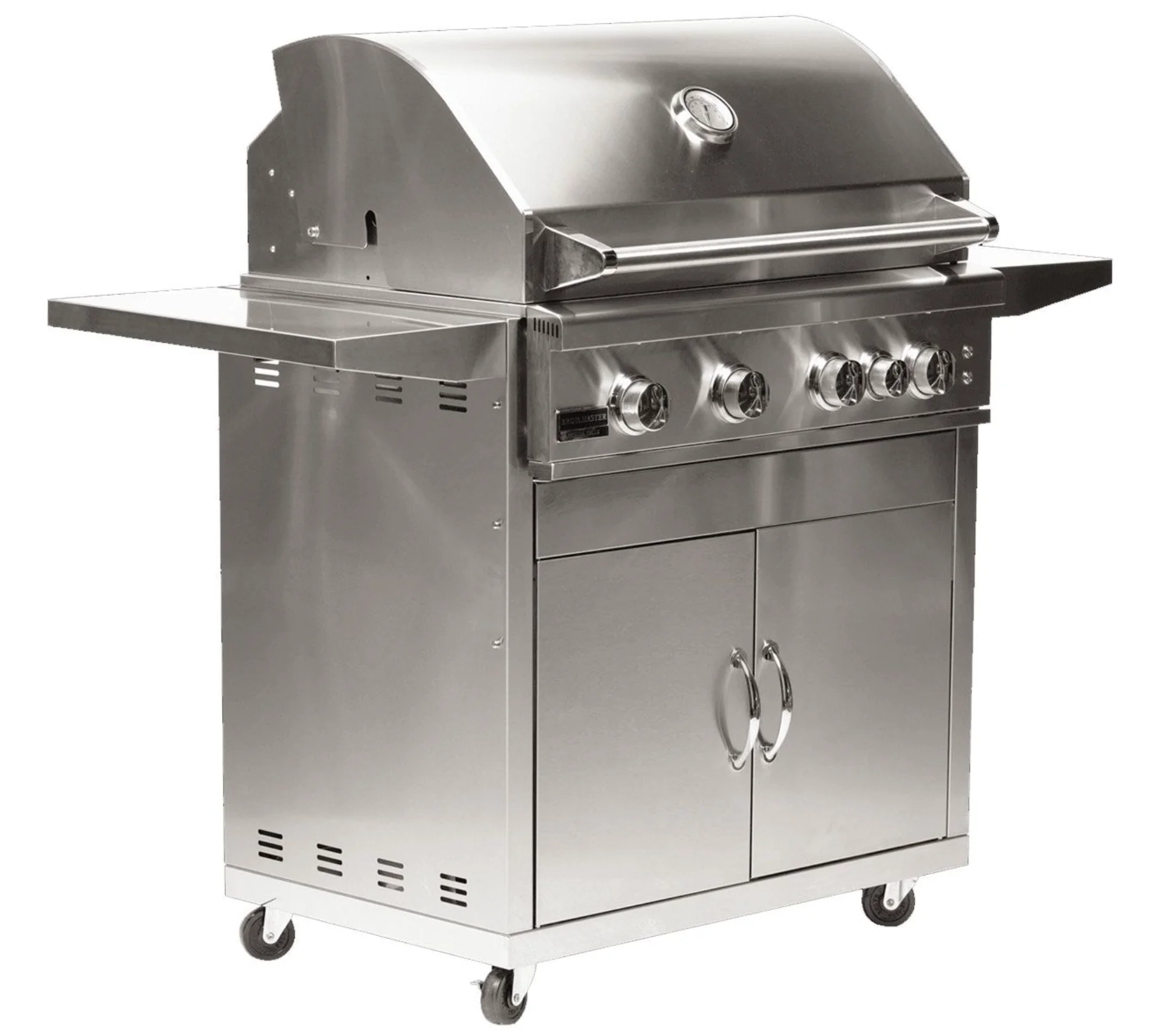 Broilmaster B-Series Deluxe 32-Inch Stainless Steel Freestanding Propane Gas Grill with Rear Infrared Burner - Marine Grade- BSB324MGP+BSACT32