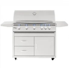 Summerset Sizzler Pro - 40-Inch 5-Burner Freestanding Grill with Rear Infrared Burner - Natural Gas - SIZPRO40-NG + CART-SIZ40-DC