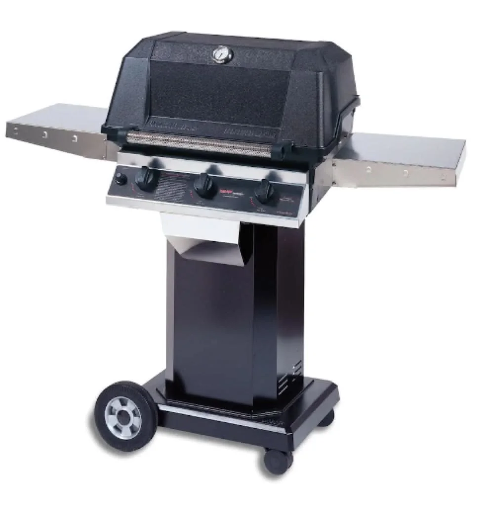 MHP WHRG4DD - 57-Inch 3-Burner Hybrid Black Cart Grill with SearMagic Grids - Propane Gas - WHRG4DD-PS + OCOLB + OM-P