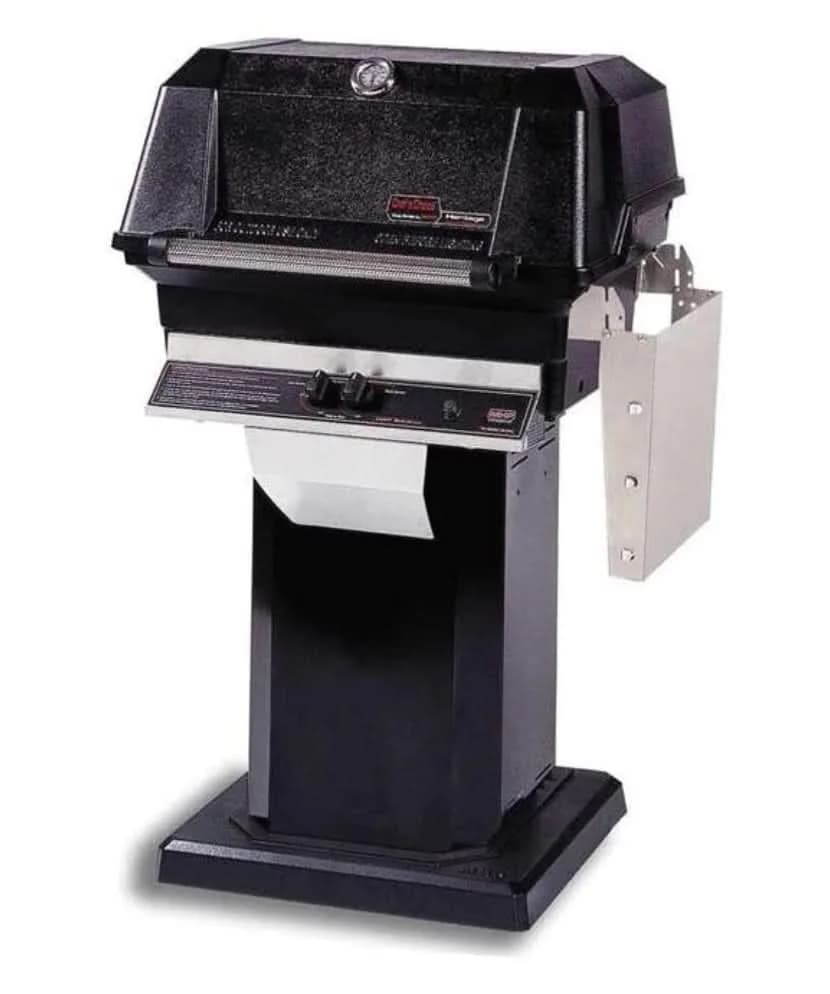 MHP JNR4DD - 37-Inch 2-Burner Black Patio Base Grill with Stainless Steel Shelves And Stainless - Liquid Propane Gas Grids - JNR4DD-P + OCOLB + OP-P