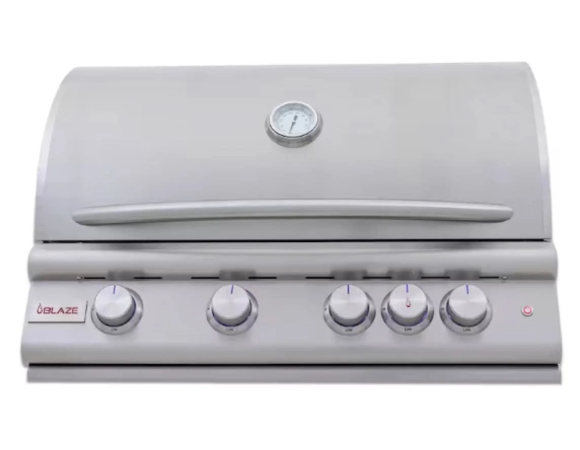Blaze Premium LTE+ 32-Inch 4-Burner Built-In Natural Gas Grill W/ Rear Infrared Burner & Lift-Assist Hood - BLZ-4LTE3-NG