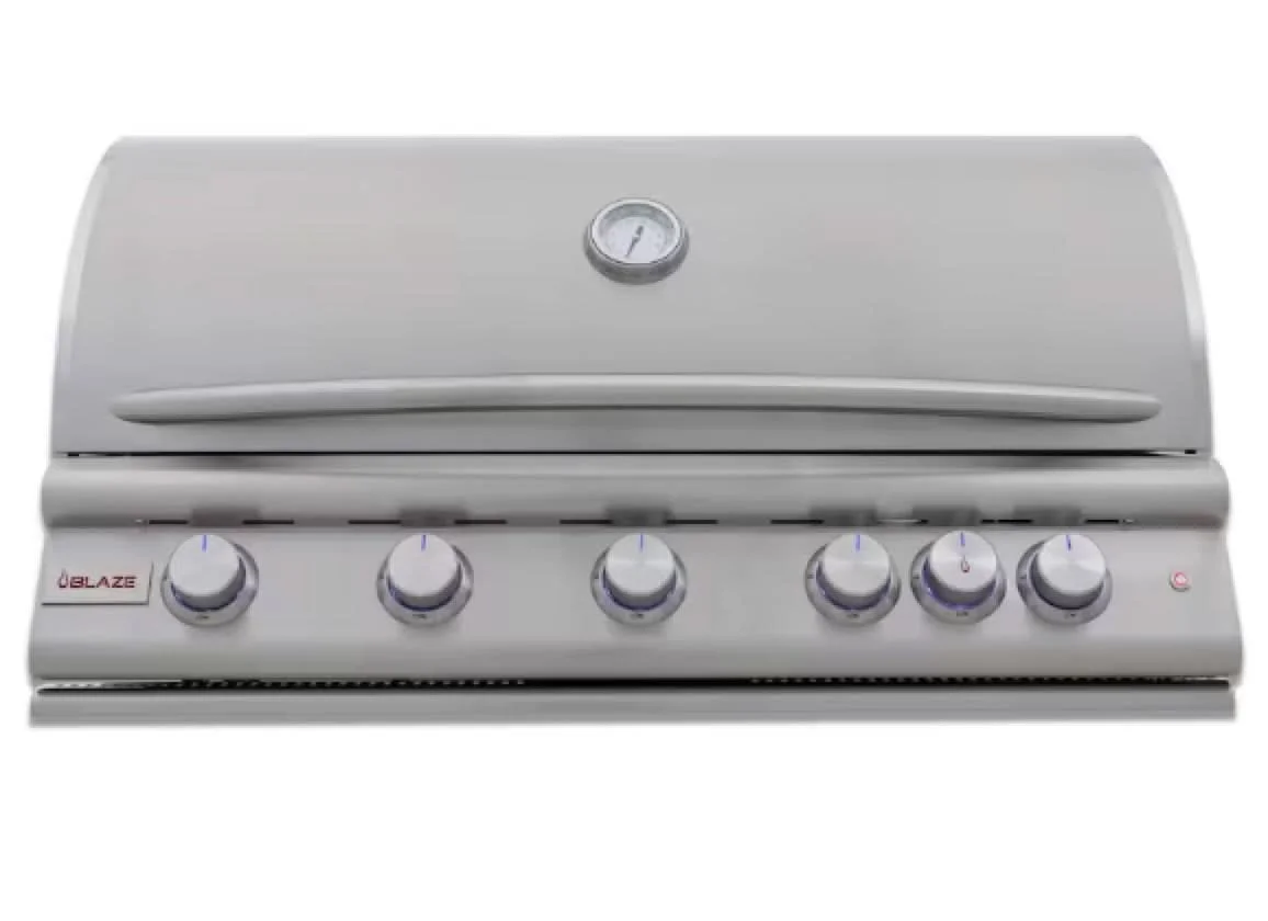 Blaze Premium LTE+ 40-Inch 5-Burner Built-In Propane Gas Grill W/ Rear Infrared Burner & Lift-Assist Hood - BLZ-5LTE3-LP