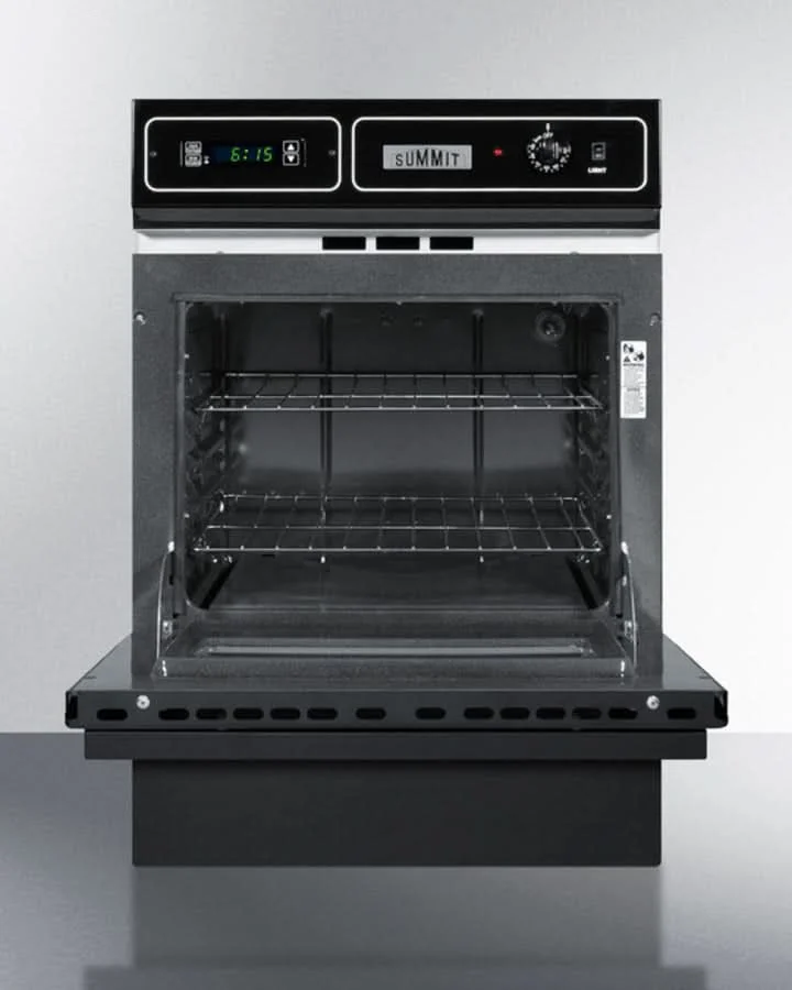 Summit 24 Wide Electric Wall Oven Black Glass - TEM721DK