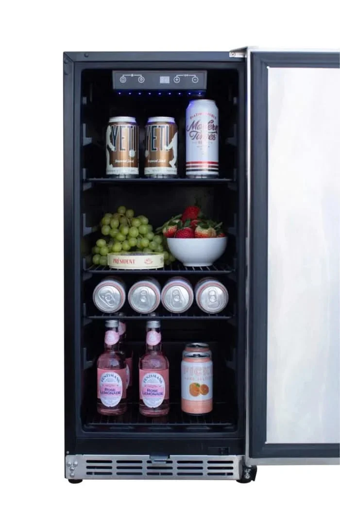 TrueFlame 15" Outdoor Rated Fridge w/Stainless Door- AMD-RFR-15S