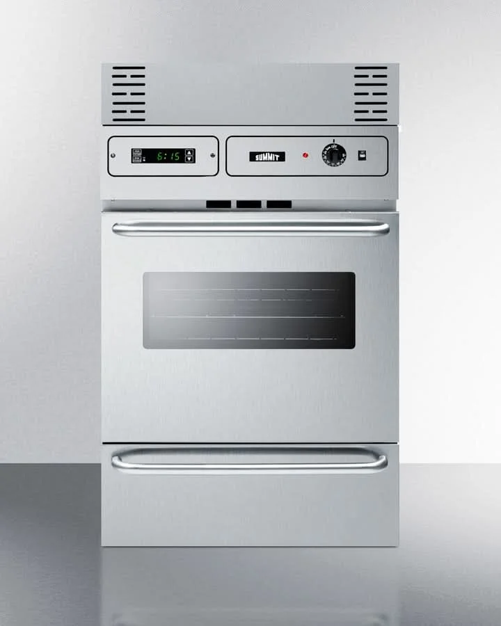 Summit 24 Wide Gas Wall Oven Stainless Steel - TTM7882BKW