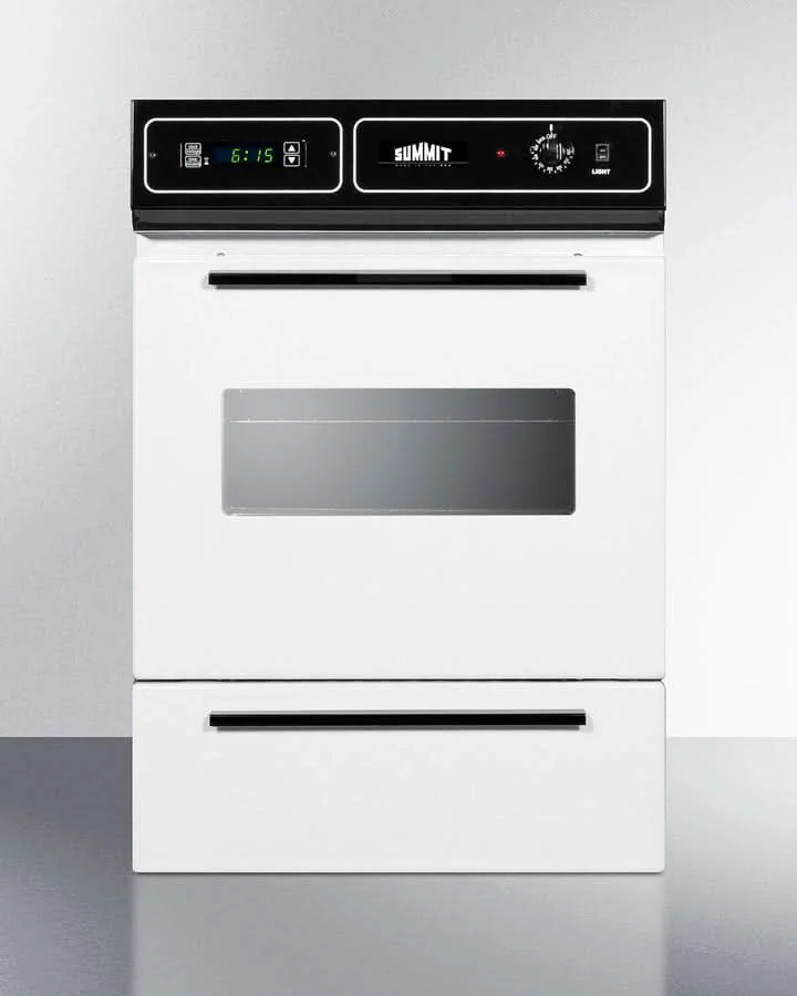 Summit 24 Wide Electric Wall Oven, 115V White - WEM715KW
