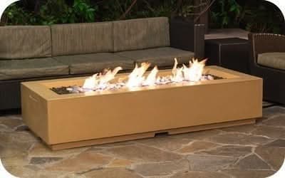 American Fyre Designs 72 Inch Louvre Long Rectangle Firepit, Black Lava, Natural Gas- 688-BA-11-M8NC