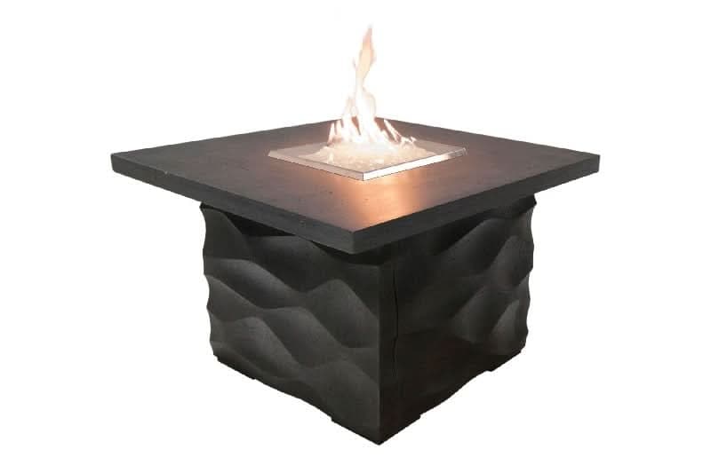 American Fyre Designs 24 Inch Voro Square Firetable, Black Lava, Propane Gas- 725-BA-11-M2PC