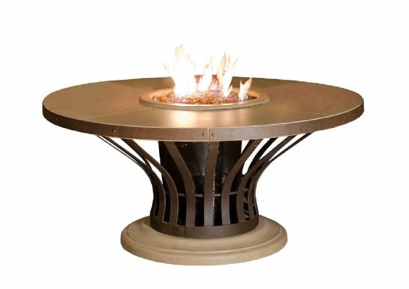 American Fyre Designs 25 Inch Fiesta Round Firetable, Black Lava, Propane Gas- 770-BA-11-M2PC