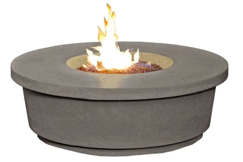 American Fyre Designs Reclaimed Wood 15 1/2 Inch Contempo Round Firetable, French Barrel Oak, Propane Gas- 782-BA-FO-M2PC