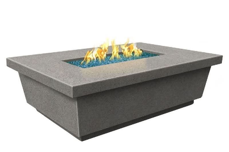 American Fyre Designs 5 1/2 Inch Contempo Rectangle Firetable, Cafe Blanco, Propane Gas- 783-CB-11-M4PC
