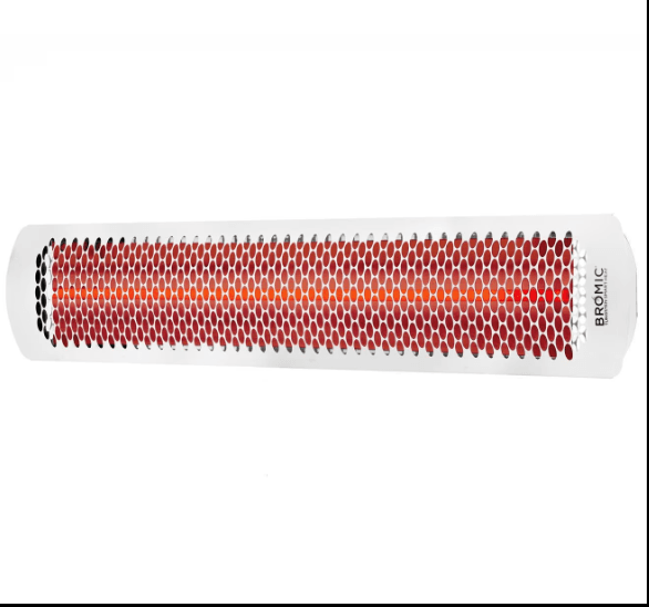 Bromic Heating Tungsten Smart-Heat 44-Inch 4000W Dual Element 240V Electric Infrared Patio Heater - White - BH0420012
