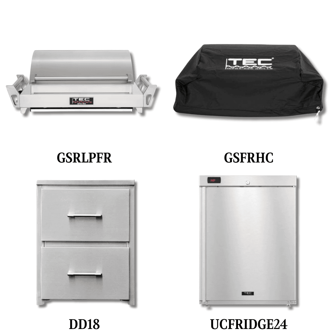 TEC GSRLPFR Liquid Propane Gas with Cover, and Double Access Drawers and Refrigeration - PCKG2-GSRLPFR