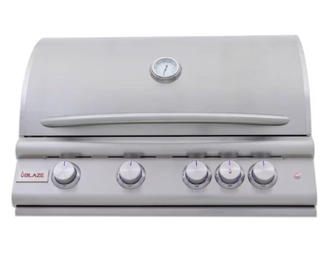 Blaze Premium LTE+ 32-Inch 4-Burner Built-In Natural Gas Grill W/ Rear Infrared Burner & Lift-Assist Hood - BLZ-4LTE3-NG