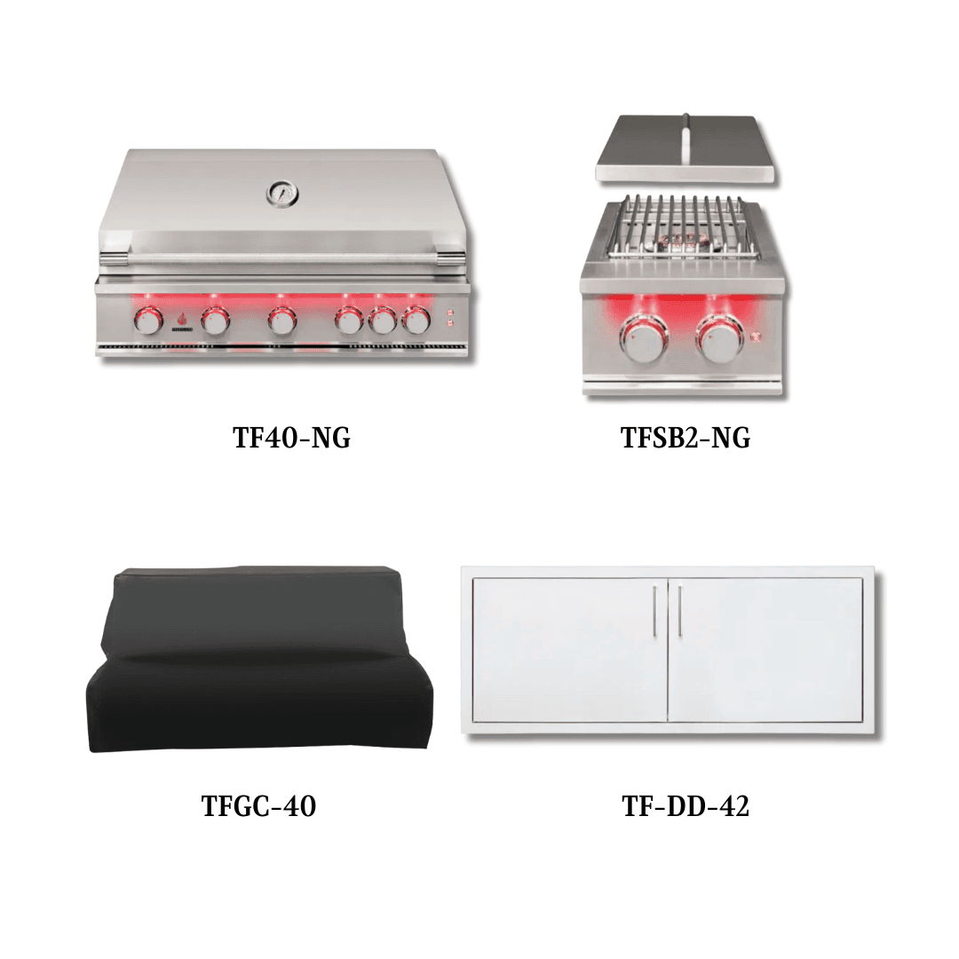 TrueFlame TF40-NG with Cover, Double Side Burner and Double Access Door - PCKG1-TF40-NG