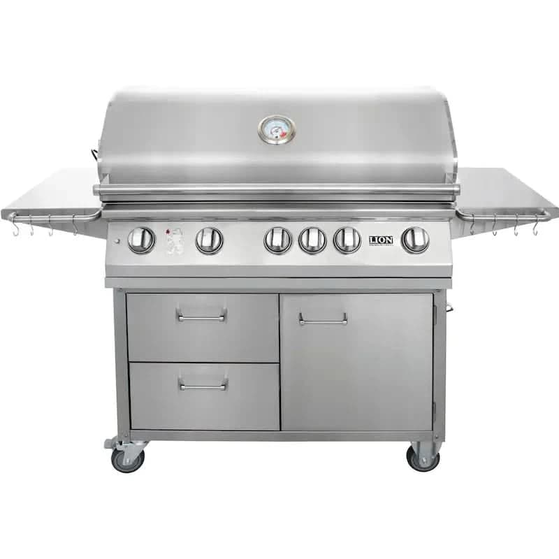 Lion L90000 - 40-Inch 5-Burner Freestanding Grill - Natural Gas - 53861 + 90823