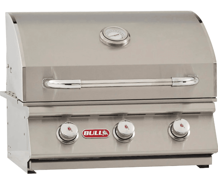 Bull Steer Premium - 25-Inch 3-Burner Built-In Grill - Liquid Propane Gas - 69008