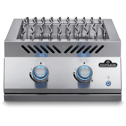 Napoleon Built In 700 Series Dual Range Top Liquid Propane Gas Burner with Stainless Steel Cover - BIB18RTPSS