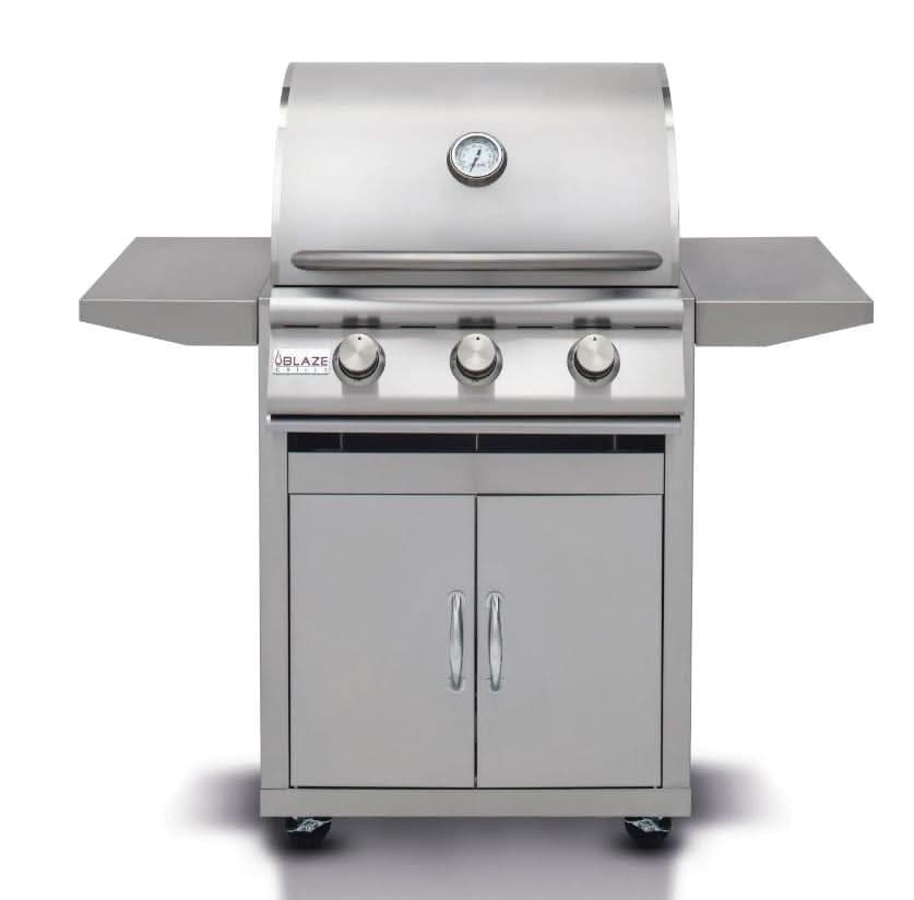 Blaze Prelude LBM - 25-Inch 3-Burner Freestanding Grill - Liquid Propane Gas - BLZ-3LBM-LP + BLZ-3-CART-SC