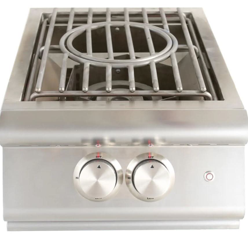 Blaze Premium LTE Built-In Liquid Propane Gas High Performance Power Burner W/ Wok Ring & Stainless Steel Lid - BLZ-PBLTE-LP