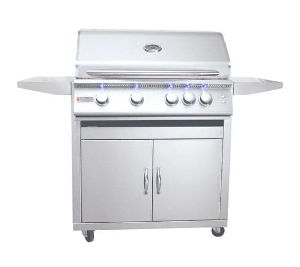 RCS Premier - 32-Inch Freestanding Grill with Blue LED Lights and Rear Burner - Natural Gas - RJC32ALCK