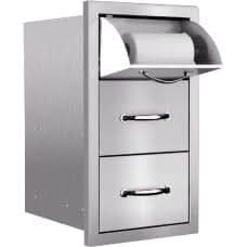Summerset 17" Vertical 2 Drawer & Paper Towel Holder Combo Masonry - SSTDC-17M