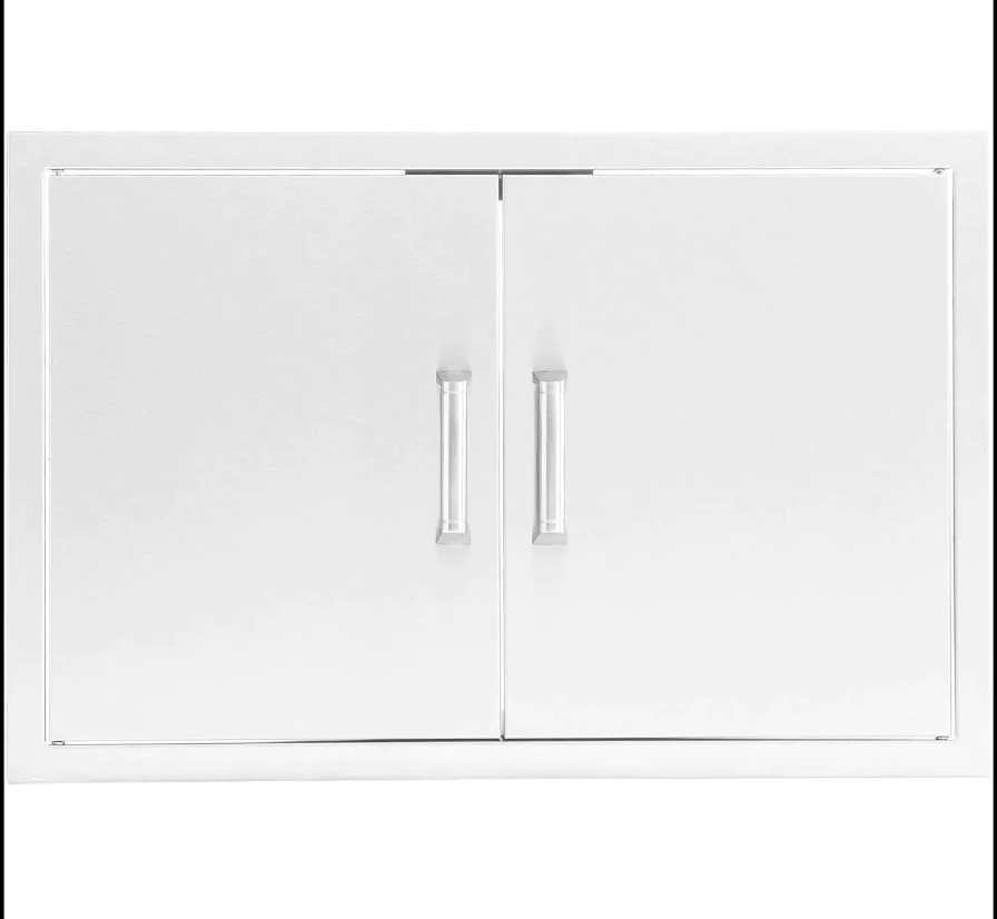 PCM 25-Inch Stainless Steel Double Access Door, Traditional - BBQ-260-AD25 + BBQ-350H-Handle (2)