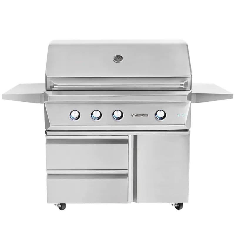 Twin Eagles - 42-Inch 3-Burner Freestanding Grill - Natural Gas - TEBQ42R-CN + TEGB42SD-B